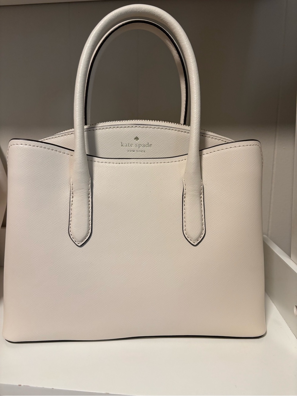 kate spade Cream Saffiano Leather Satchel